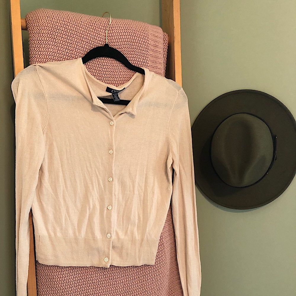 Chaps Tan Lightweight Cardigan